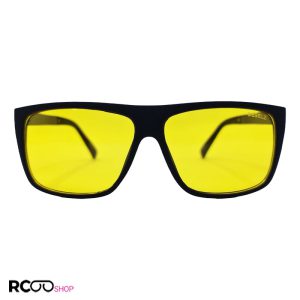 عکس از عینک شب با فریم مستطیلی، مشکی مات و عدسی زرد رنگ deselz مدل 98010