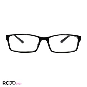 عکس از عینک مطالعه با فریم مشکی، مستطیلی و دسته فنری مدل r2030