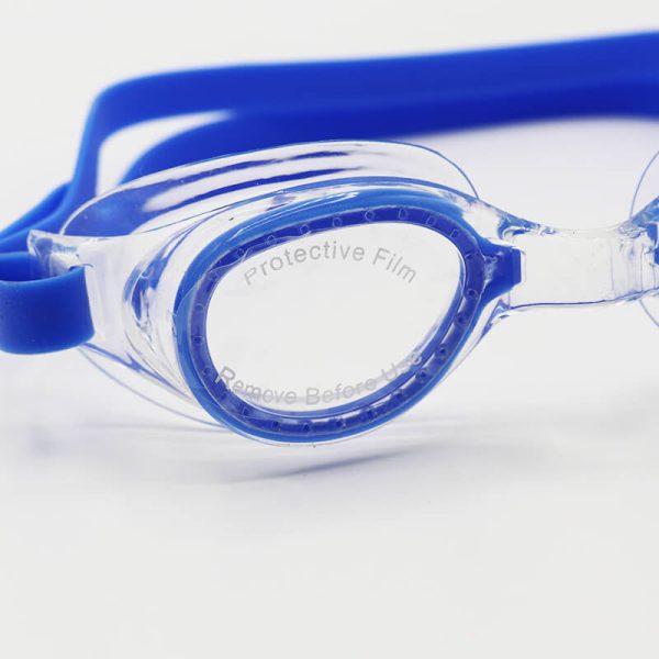 عکس از عینک شنا با فریم و بند آبی، سیلیکونی، uv و anti-fog مدل 2176