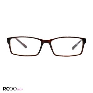 عکس از عینک مطالعه با فریم قهوه ای، مستطیلی و دسته فنری مدل r2030