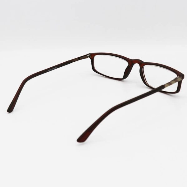 عکس از عینک مطالعه با فریم کائوچو، قهوه ای و دسته فنری مدل ec06