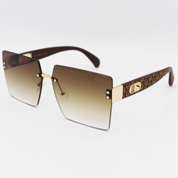 عکس از عینک آفتابی زنانه فریم لس و مربعی شکل، با عدسی قهوه ای برند dior مدل d2334
