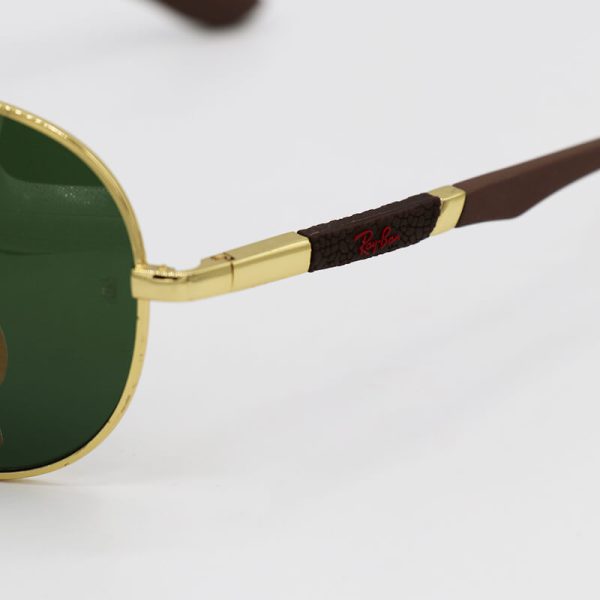 عکس از عینک آفتابی آنتی رفلکس با فریم خلبانی، طلایی و لنز سنگ و سبز ریبن مدل rb3577