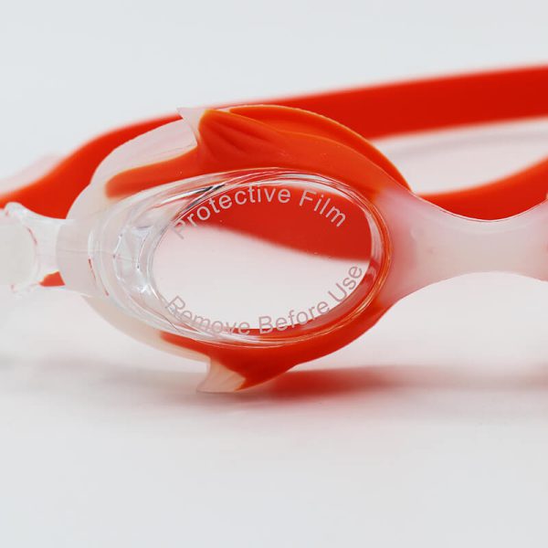 عکس از عینک شنا بچگانه با فریم و بند نارنجی، uv و anti-fog مدل 2175