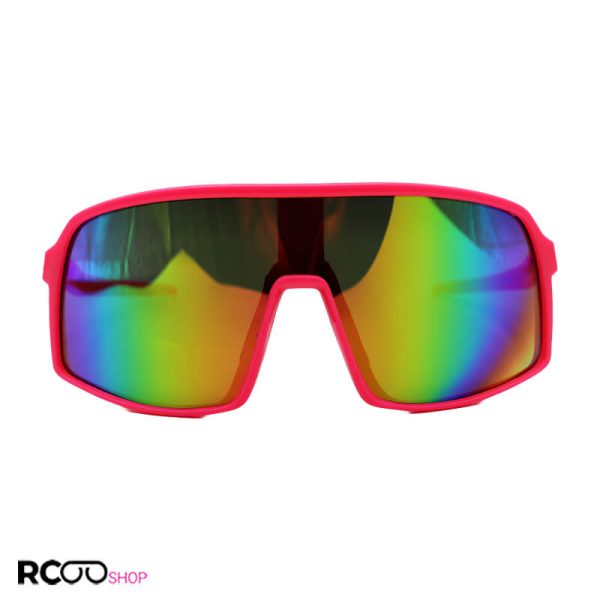 عکس از عینک ورزشی با فریم و دسته صورتی رنگ، از جنس کائوچو و 3 کاوره مدل 8230-c1