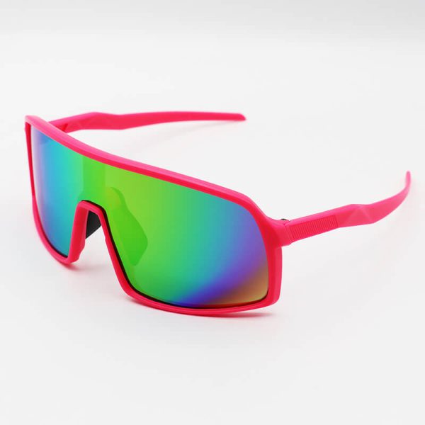 عکس از عینک ورزشی با فریم و دسته صورتی رنگ، از جنس کائوچو و 3 کاوره مدل 8230-c1