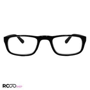 عکس از عینک مطالعه نمره با فریم کائوچو، مستطیلی، مشکی و لنز بلوکات مدل 110bl