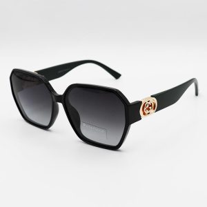 عکس از عینک آفتابی GUCCI با فریم مشکی، دسته سبز و عدسی دودی تیره و پلاریزه مدل P2215