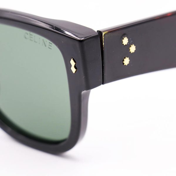 عکس از عینک آفتابی celine با دسته دو رنگ، فریم مشکی و عدسی سبز تیره مدل ml6005