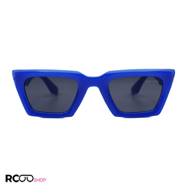 عکس از عینک آفتابی با فریم چشم گربه ای، آبی رنگ و لنز دودی سلین مدل g677