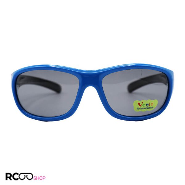 عکس از عینک آفتابی بچه‌گانه پلاریزه با فریم ژله‌ای، آبی و دسته مشکی مدل p5018