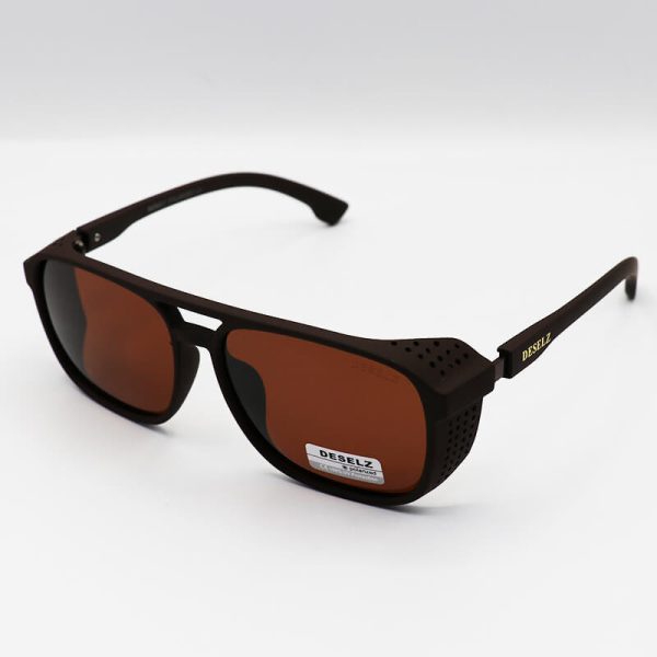 عکس از عینک آفتابی diesel با فریم قهوه ای تیره، کائوچو و لنز قهوه ای و پلرایزد مدل p2371