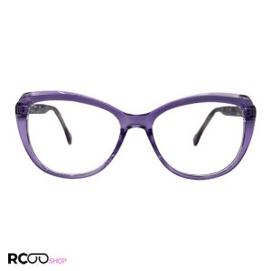 عکس از عینک طبی گوچی با فریم گربه ای، بنفش رنگ و از جنس کائوچو مدل 8813