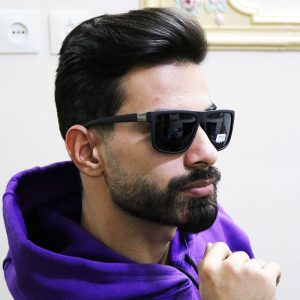 عینک آفتابی پلاریزه دیزل با فریم کائوچو و عدسی تیره مدل P2370 بر روی صورت محمدحسین ابراهیم زاده