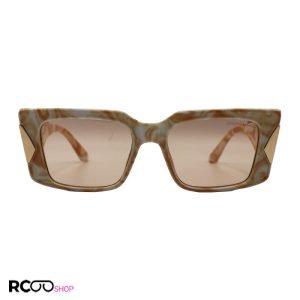 عکس از عینک آفتابی دولچه گابانا با دسته پهن و فریم دو رنگ و لنز قهوه ای مدل lh026
