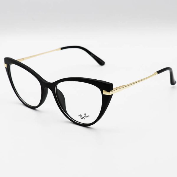 عکس از فریم عینک چندکاوره گربه ای شکل، با فریم مشکی رنگ با دسته فنری مدل 2353t