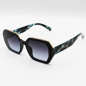 عکس از عینک آفتابی زنانه Louis Vuitton با فریم هندسی، مشکی و دسته چندرنگ مدل 7262