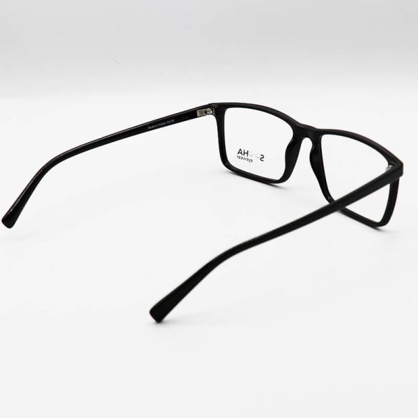 عکس از عینک طبی با فریم مشکی رنگ، مستطیلی و tr90 برند سها sooha مدل 117