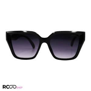 عکس از عینک آفتابی شنل زنانه با فریم مشکی، ویفرر و عدسی دودی تیره مدل 88036