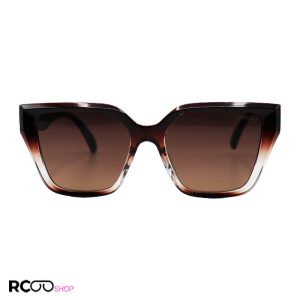عکس از عینک آفتابی زنانه chanel با فریم قهوه ای دو رنگ، ویفرر و لنز تیره مدل 88036