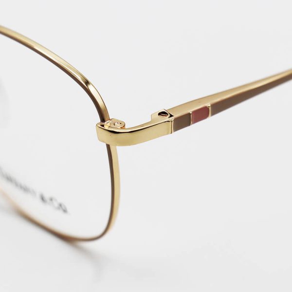 عکس از عینک طبی گرد با فریم فلزی، طلایی رنگ برند tiffany & co مدل 8349