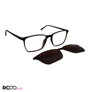 عکس از عینک طبی کاوردار tr90، مستطیلی شکل با کاور قهوه ای و پلاریزه برند ریبن مدل rx7083