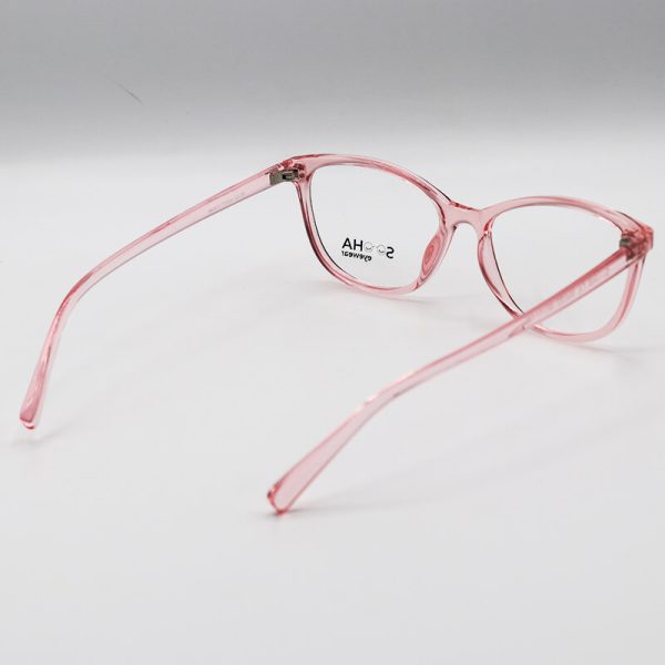 عکس از عینک طبی زنانه با فریم گربه‌ای، صورتی رنگ، tr90 و نشکن sooha مدل 257