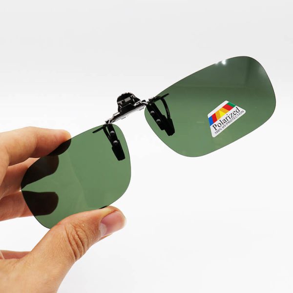 عکس از کاور آفتابی لنز عینک طبی با لنز سبز، پلاریزه و گیره تمام فلزی (متوسط) مدل 992359