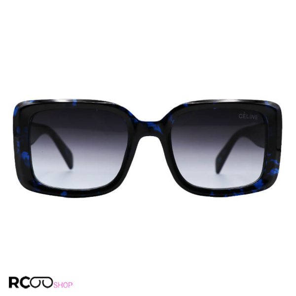 عکس از عینک آفتابی سلین با فریم مربعی شکل، رنگ مشکی و آبی و لنز هایلایت مدل 7228