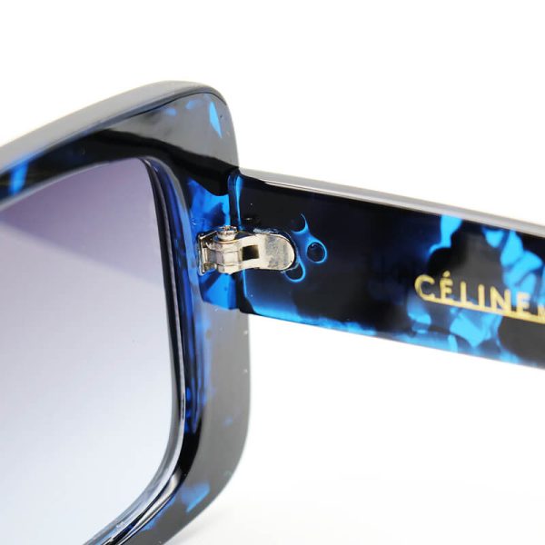 عکس از عینک آفتابی سلین با فریم مربعی شکل، رنگ مشکی و آبی و لنز هایلایت مدل 7228