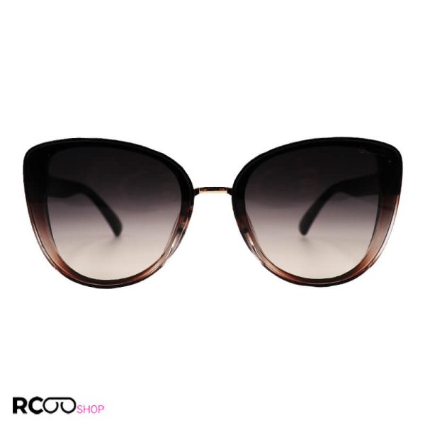 عکس از عینک آفتابی زنانه gucci با فریم قهوه ای، چشم گربه ای و لنز قهوه ای مدل 7257