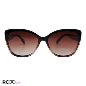 عکس از عینک آفتابی زنانه پلاریزه با فریم قهوه ای، چشم گربه ای و لنز هایلایت gucci مدل p2286