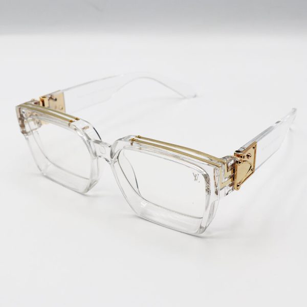 عکس از عینک شب میلیونر لویی ویتون با فریم شفاف، مستطیلی، باریک و عدسی بی رنگ مدل 86229xx