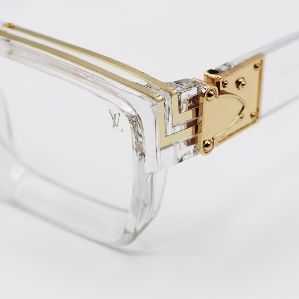 عکس از عینک شب میلیونر لویی ویتون با فریم شفاف، مستطیلی، باریک و عدسی بی رنگ مدل 86229xx