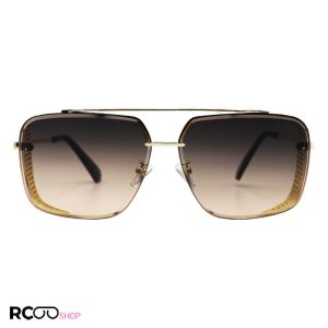 عکس از عینک آفتابی مربعی ditiai، طلایی رنگ، فریم بغل دار، لنز قهوه ای هایلایت مدل 9703