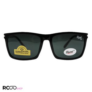 عکس از عینک آفتابی پرسول با فریم مشکی براق، مستطیلی شکل، لنز شیشه ای و آنتی رفلکس مدل 2802g