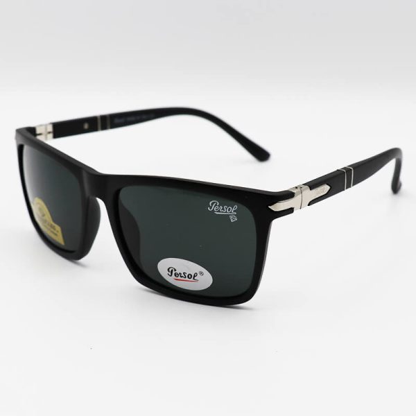 عکس از عینک آفتابی پرسول با فریم مشکی مات، مستطیلی شکل، لنز شیشه ای و آنتی رفلکس مدل 2802g