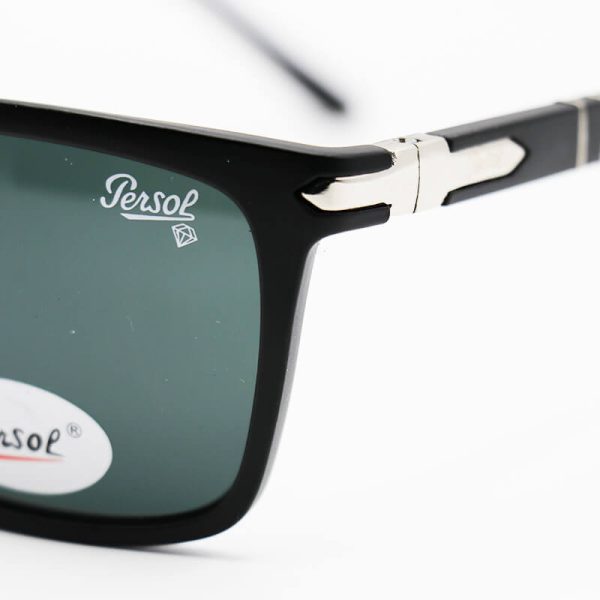 عکس از عینک آفتابی پرسول با فریم مشکی مات، مستطیلی شکل، لنز شیشه ای و آنتی رفلکس مدل 2802g