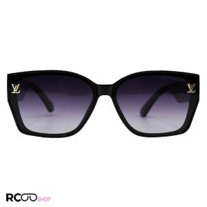 عکس از عینک آفتابی پلاریزه لویی ویتون با فریم مشکی رنگ، مستطیلی شکل و عدسی دودی مدل p22364