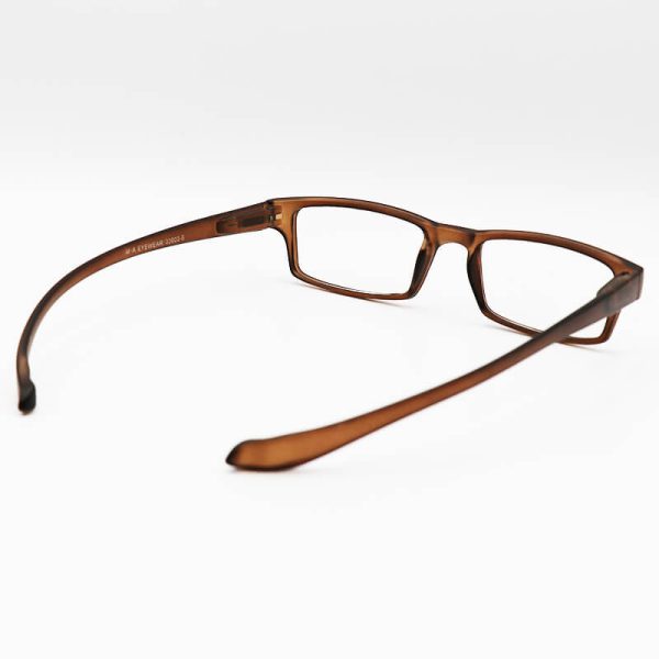 عکس از عینک مطالعه رو گردنی قهوه ای رنگ، کائوچو، مستطیلی و دسته فنری مدل 33003-6