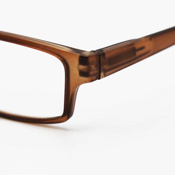عکس از عینک مطالعه رو گردنی قهوه ای رنگ، کائوچو، مستطیلی و دسته فنری مدل 33003-6