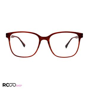 عکس از عینک بلوکات با فریم قهوه ای رنگ، از جنس کائوچو و مربعی شکل مدل abc3140