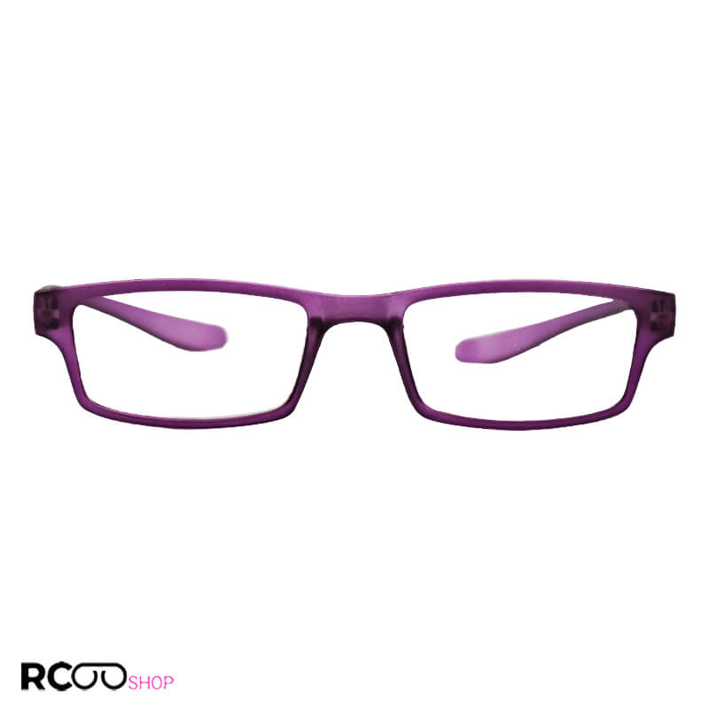 Purple-Rectangular-Frame-Eyewear-Model-33003-6-Pu-1 عکس از عینک مطالعه پشت گردنی بنفش رنگ، کائوچو، مستطیلی و دسته فنری مدل 33003-6