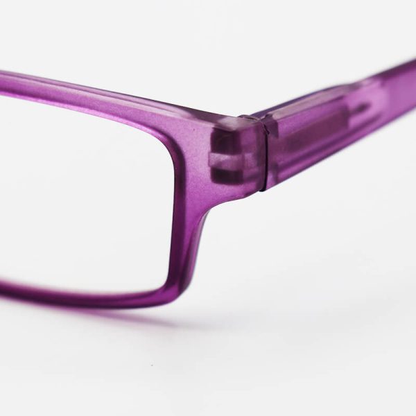 عکس از عینک مطالعه پشت گردنی بنفش رنگ، کائوچو، مستطیلی و دسته فنری مدل 33003-6