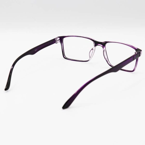 عکس از عینک مطالعه کریستالی بنفش رنگ، مستطیلی و از جنس کائوچو مدل 5931