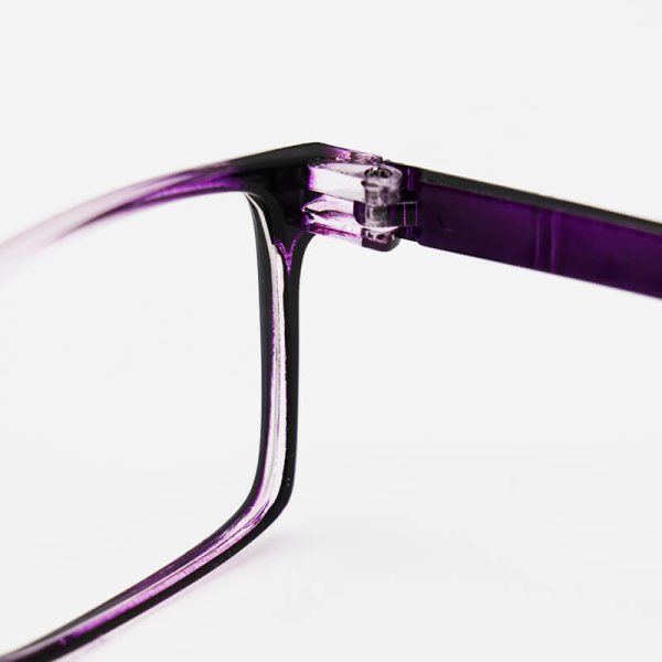 عکس از عینک مطالعه کریستالی بنفش رنگ، مستطیلی و از جنس کائوچو مدل 5931