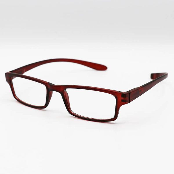 عکس از عینک مطالعه پشت گردنی قرمز رنگ، کائوچو، مستطیلی و دسته فنری مدل 33003-6