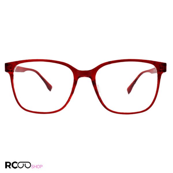 عکس از عینک بلوکات با فریم قرمز رنگ، از جنس کائوچو و مربعی شکل مدل abc3140