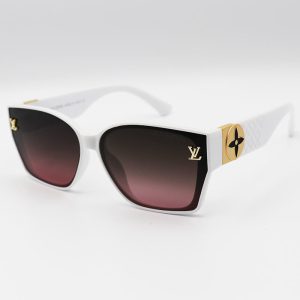 عکس از عینک آفتابی پلاریزه LOUIS VUITTON با فریم سفید رنگ، مستطیلی شکل و لنز قهوه ای مدل P22364