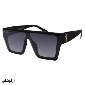 عکس از عینک آفتابی مردانه YSL با فریم مربعی شکل، مشکی مات، عدسی یکسره و رنگ دودی هایلایت مدل SLM58